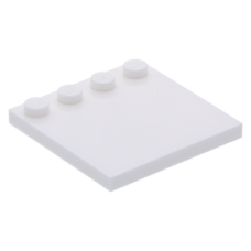 LEGO csempe 4×4 egyik szélén 4 bütyökkel, fehér (6179)