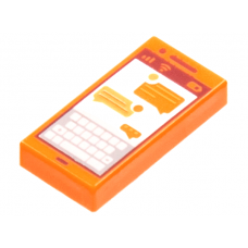 LEGO csempe 1×2 mobiltelefon mintával, narancssárga (73903)