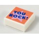 LEGO csempe 1×1 'YOU ROCK!' felirat mintával, fehér (3070bpb148)