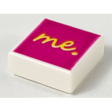 LEGO csempe 1×1 'me.' felirat mintával, fehér (3070bpb144)