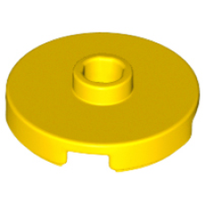 LEGO csempe kerek 2×2 középen lyukas bütyökkel, sárga (18674)