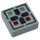 LEGO csempe 1×1 kereszt és gomb mintával, világosszürke (24641)