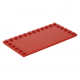 LEGO csempe 6×12 3 szélén bütykökkel, piros (6178)