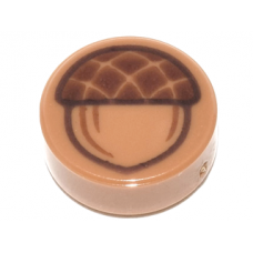 LEGO csempe 1×1 kerek makk mintával, középsötét testszínű (84554) --- Debrecenben raktáron!