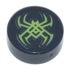 LEGO csempe 1×1 kerek pók mintával, fekete (76836) --- Debrecenben raktáron!