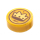 LEGO csempe 1×1 kerek érme korona mintával, gyöngyház arany (84438)