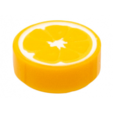 LEGO csempe 1×1 kerek félbevágott narancs mintával, világos narancssárga (80060)
