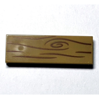 LEGO csempe 1×3 faerezet mintával, sötét sárgásbarna (73904)