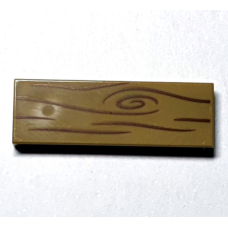 Eredeti, új LEGO csempe 1×3 faerezet mintával, sötét sárgásbarna (73904) - igényes elem a részletgazdag alkotásokhoz