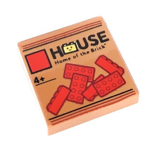 LEGO csempe 2×2 LEGO House készlet mintával, középsötét testszínű (77889)