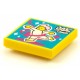 LEGO csempe 2×2 balett táncos szalaggal mintával (Vidiyo BeatBit album), sárga (3068bpb1604)