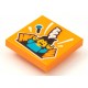 LEGO csempe 2×2 csapóajtón beeső énekes mintával (Vidiyo BeatBit album), narancssárga (3068bpb1637)