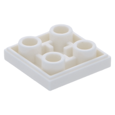 LEGO csempe 2×2 alul négy bütyökkel, fehér (11203)
