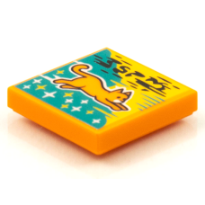 LEGO csempe 2×2 macska cica mintával (Vidiyo BeatBit album), narancssárga (3068bpb1573)
