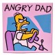 LEGO csempe 2×2 'Angry Dad' felirat mintával (Simpsons), világos rózsaszín (21661)