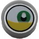 LEGO csempe 1×1 kerek zöld színű szem és sárga szemhéj mintával, világosszürke (69072)
