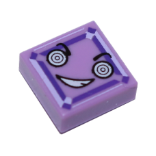 LEGO csempe 1×1 arc mintával, közép levendulalila (29407)