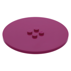 LEGO csempe kerek 8×8 tetején 4 db bütyökkel, bíborvörös (6177)