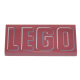 LEGO csempe 2×4 'LEGO' felirat mintával, sötétpiros (79853)