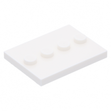LEGO csempe 4 bütyökkel 3×4, fehér (88646)