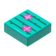 LEGO csempe 1×1 kaktusz mintával, sötét türkizkék (73004)