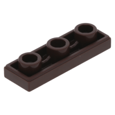 LEGO csempe 1×3 alul 3 bütyökkel, sötétbarna (35459)