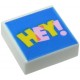 LEGO csempe 1×1 'HEY!' felirat mintával, fehér (3070bpb154)