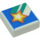 LEGO csempe 1×1 csillag mintával, fehér (3070bpb152)