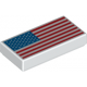 LEGO csempe 1×2 USA zászló mintával, fehér (68399)