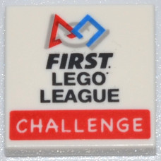 LEGO csempe 2×2 'FIRST LEGO LEAGUE CHALLENGE' felirat  mintával, fehér (71976)