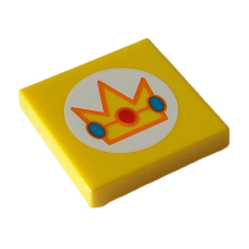 LEGO csempe 2×2 korona mintával, sárga (98804)