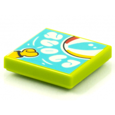 LEGO csempe 2×2 kéz és strandlabda mintával (Vidiyo BeatBit album), lime (3068bpb1583)