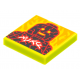 LEGO csempe 2×2 láva minifigura és tűz mintával (Vidiyo BeatBit album), lime (3068bpb1782)