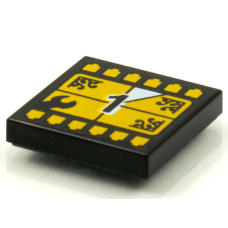 LEGO csempe 2×2 1-es visszaszámláló mintával (Vidiyo BeatBit album), fekete (3068pb1603)