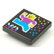 LEGO csempe 2×2 minifigura mintával (Vidiyo BeatBit album), fekete (3068bpb1631)
