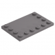 LEGO csempe 4×6 3 szélén bütykökkel, sötétszürke (6180)