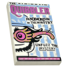 LEGO csempe 2×3 The Quibbler újság mintával (HP), fehér (79187)