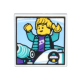 LEGO csempe 2×2 táncoló fiú mintával, fehér (72196)