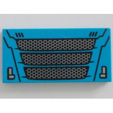 LEGO csempe 2×4 hűtőrács mintával, sötét azúrkék (82446)