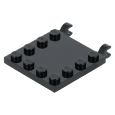 LEGO csempe 4x4 2 db fogóval szélein bütykökkel, fekete (66252)