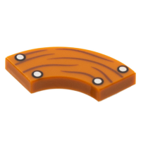 LEGO csempe íves sarok 2×2 (macaroni) faerezet mintával, sötét narancssárga (78896)