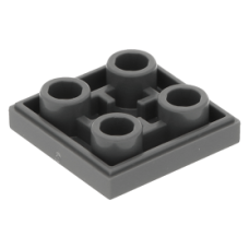 LEGO csempe 2×2 alul négy bütyökkel, sötétszürke (11203)