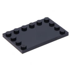 LEGO csempe 4×6 3 szélén bütykökkel, fekete (6180)