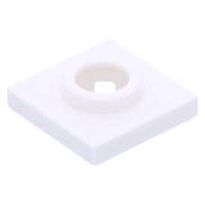 LEGO csempe 2×2 középen lyukkal, fehér (27448)