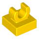 LEGO csempe 1×1 tetején c-alakú fogóval, sárga (15712)