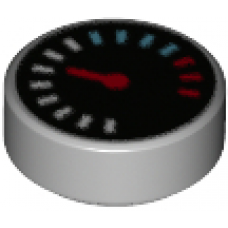 LEGO csempe 1×1 kerek sebességmérő mintával, világosszürke (73774)--- Debrecenben raktáron!