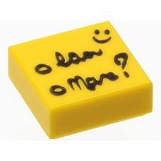 LEGO csempe 1×1 írás mintával, sárga (25389)