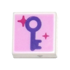 LEGO csempe 1×1  kulcs mintával, fehér (3070bpb193)