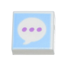 LEGO csempe 1×1  szövegbuborék mintával, fehér (3070bpb191)