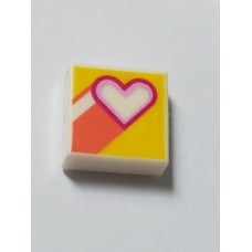 LEGO csempe 1×1 szív mintával, fehér (3070bpb159)